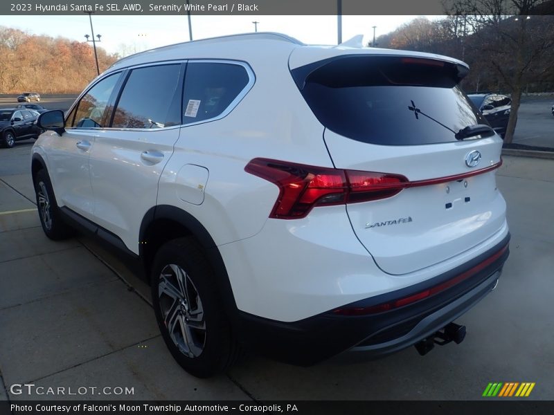 Serenity White Pearl / Black 2023 Hyundai Santa Fe SEL AWD