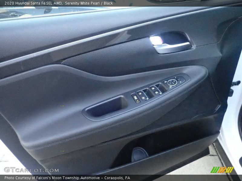 Serenity White Pearl / Black 2023 Hyundai Santa Fe SEL AWD