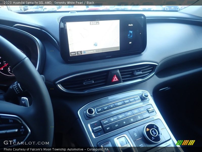 Serenity White Pearl / Black 2023 Hyundai Santa Fe SEL AWD