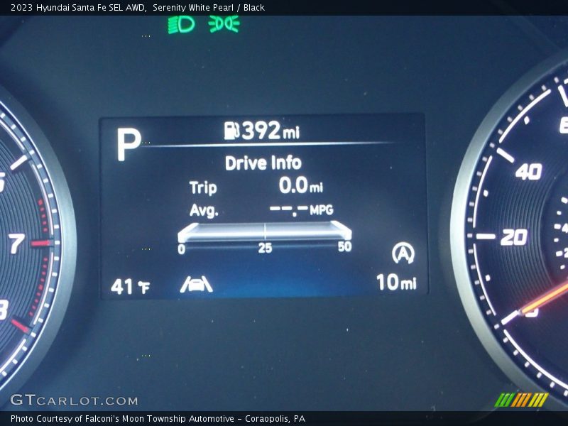 Serenity White Pearl / Black 2023 Hyundai Santa Fe SEL AWD
