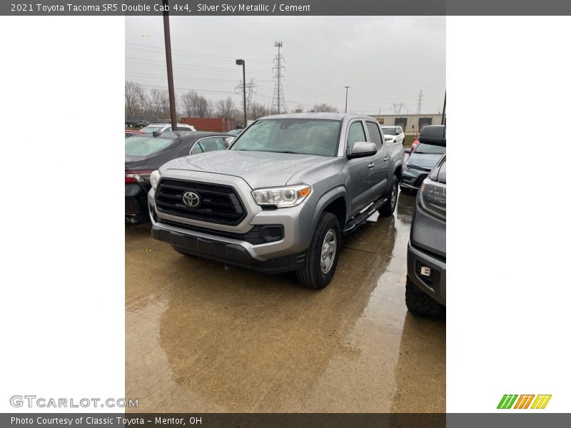 Silver Sky Metallic / Cement 2021 Toyota Tacoma SR5 Double Cab 4x4