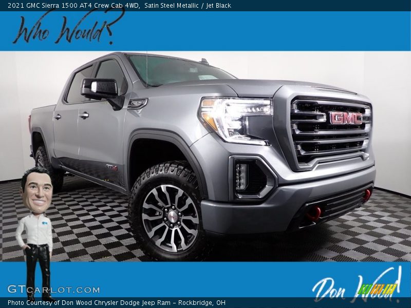Satin Steel Metallic / Jet Black 2021 GMC Sierra 1500 AT4 Crew Cab 4WD