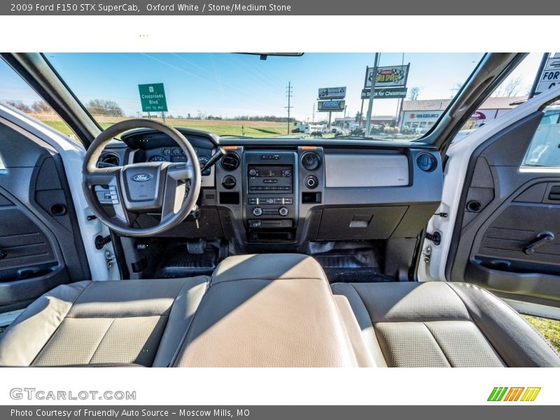 Oxford White / Stone/Medium Stone 2009 Ford F150 STX SuperCab