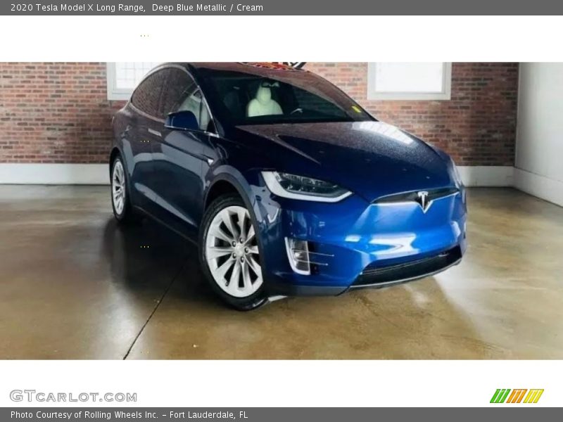 Deep Blue Metallic / Cream 2020 Tesla Model X Long Range