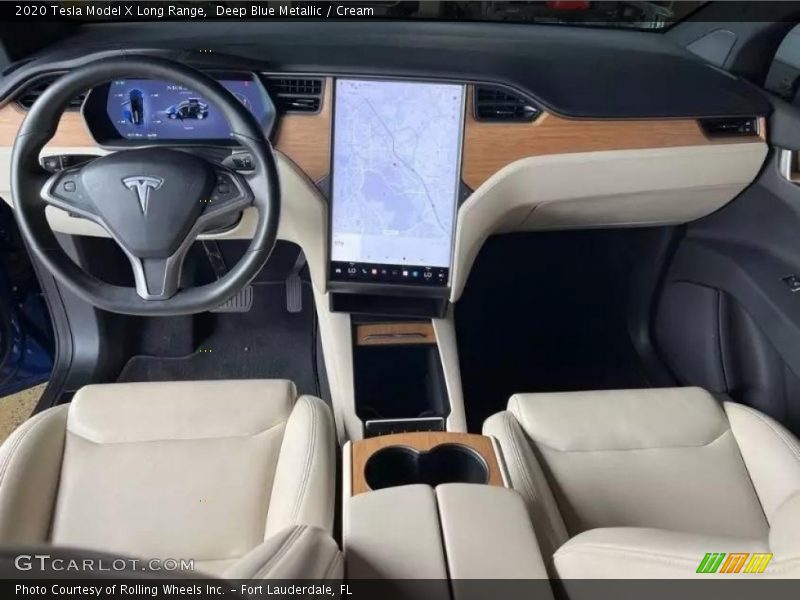 Deep Blue Metallic / Cream 2020 Tesla Model X Long Range