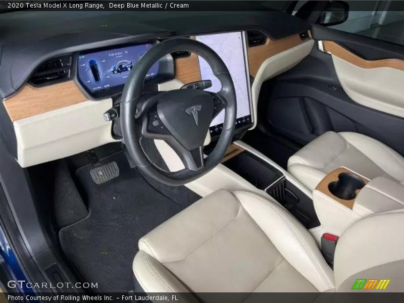 Deep Blue Metallic / Cream 2020 Tesla Model X Long Range
