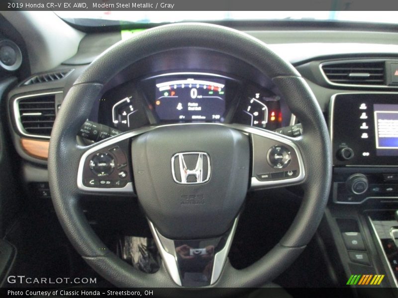 Modern Steel Metallic / Gray 2019 Honda CR-V EX AWD