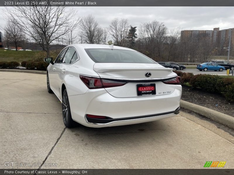 Eminent White Pearl / Black 2023 Lexus ES 250 AWD