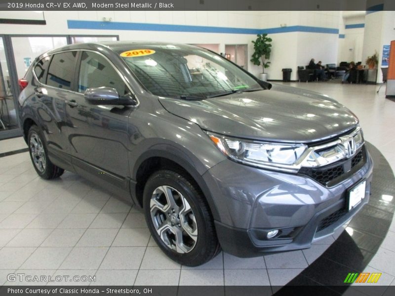 Modern Steel Metallic / Black 2019 Honda CR-V EX AWD