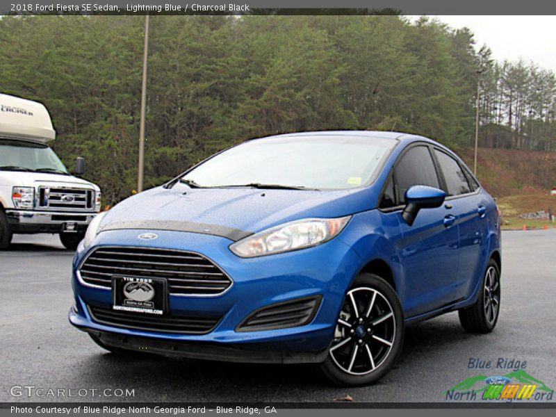 Lightning Blue / Charcoal Black 2018 Ford Fiesta SE Sedan