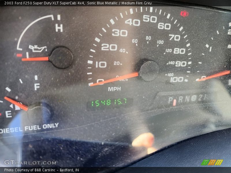 Sonic Blue Metallic / Medium Flint Grey 2003 Ford F250 Super Duty XLT SuperCab 4x4
