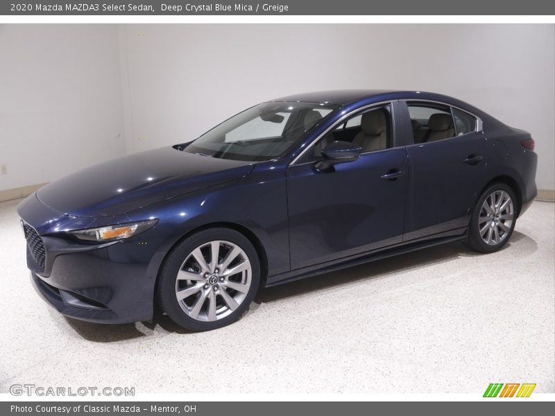 Deep Crystal Blue Mica / Greige 2020 Mazda MAZDA3 Select Sedan