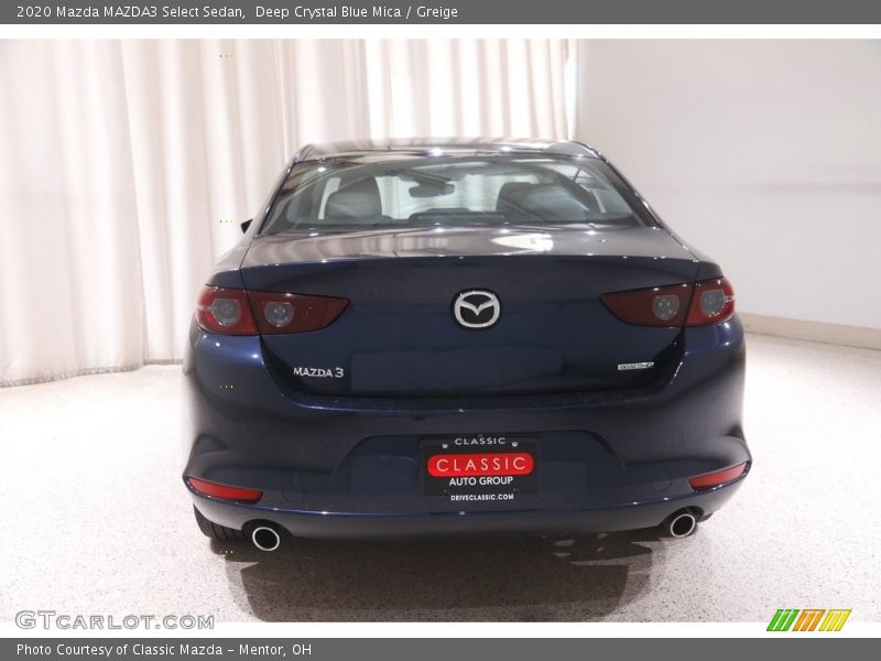 Deep Crystal Blue Mica / Greige 2020 Mazda MAZDA3 Select Sedan