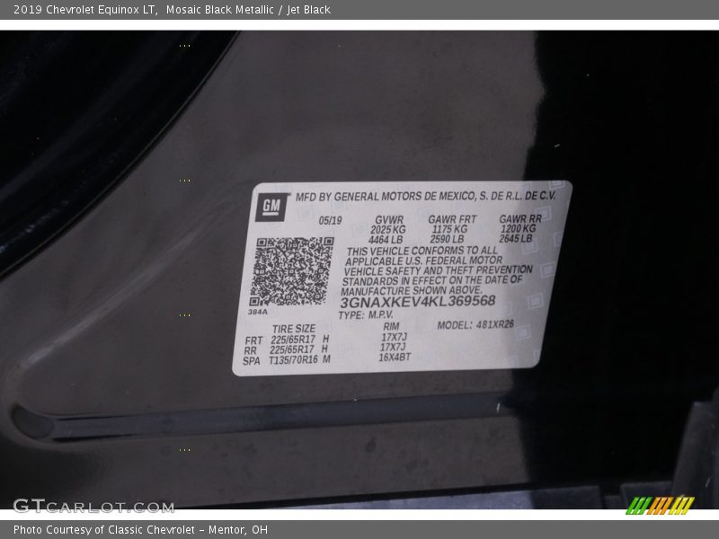 Mosaic Black Metallic / Jet Black 2019 Chevrolet Equinox LT