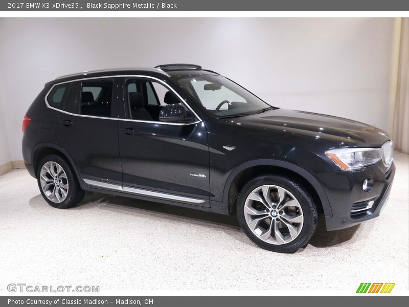 Black Sapphire Metallic / Black 2017 BMW X3 xDrive35i