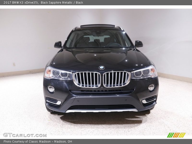 Black Sapphire Metallic / Black 2017 BMW X3 xDrive35i