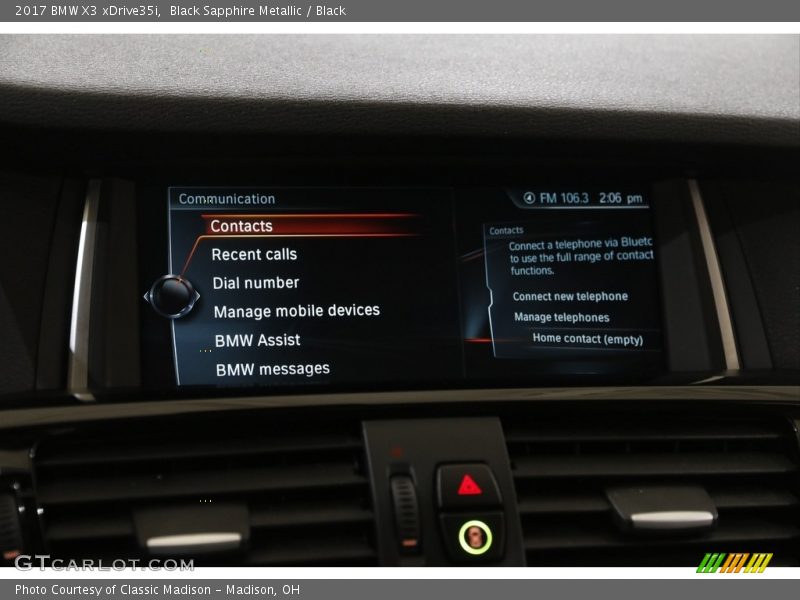 Black Sapphire Metallic / Black 2017 BMW X3 xDrive35i