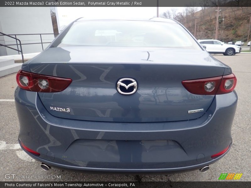 Polymetal Gray Metallic / Red 2022 Mazda Mazda3 Carbon Edition Sedan