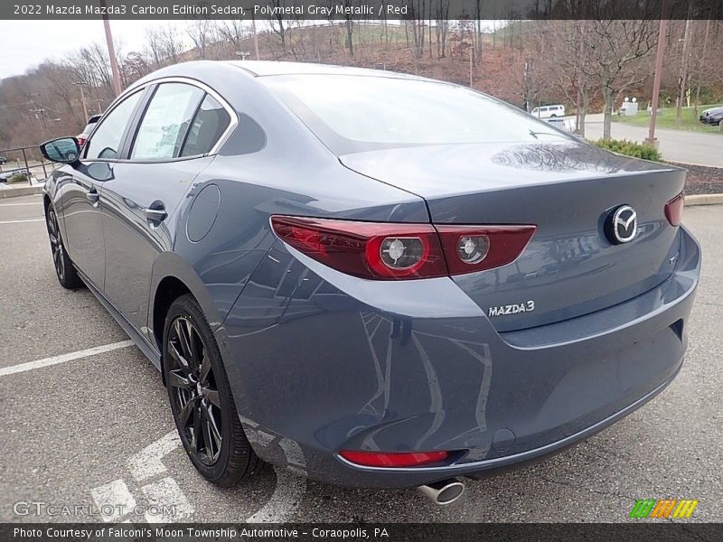 Polymetal Gray Metallic / Red 2022 Mazda Mazda3 Carbon Edition Sedan