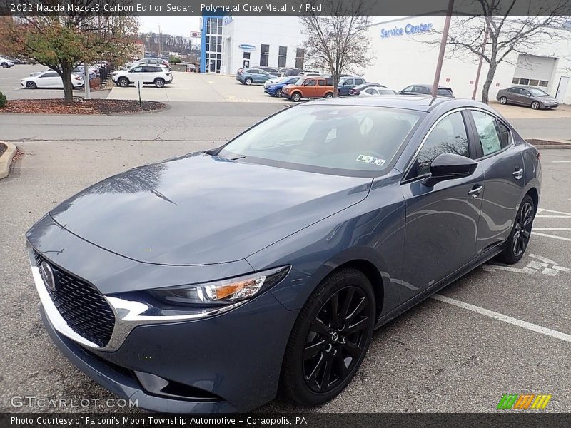 Front 3/4 View of 2022 Mazda3 Carbon Edition Sedan