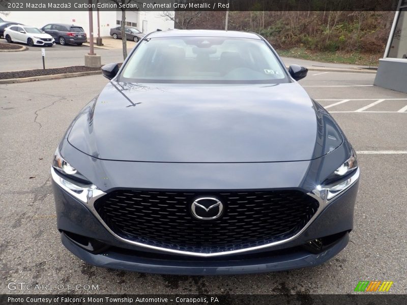 Polymetal Gray Metallic / Red 2022 Mazda Mazda3 Carbon Edition Sedan