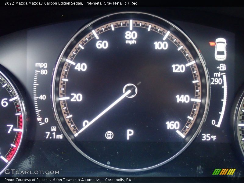 Polymetal Gray Metallic / Red 2022 Mazda Mazda3 Carbon Edition Sedan