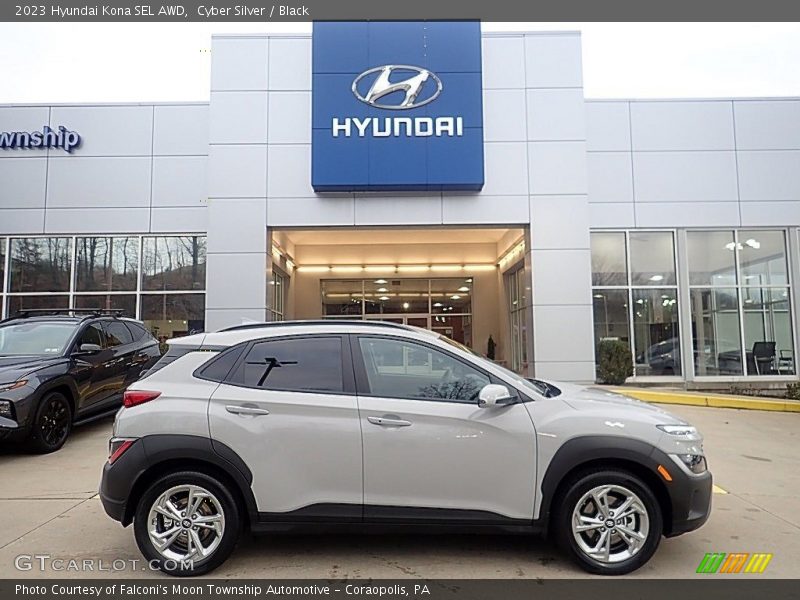 Cyber Silver / Black 2023 Hyundai Kona SEL AWD