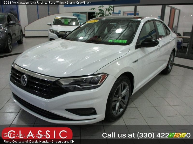 Pure White / Storm Gray/Black 2021 Volkswagen Jetta R-Line