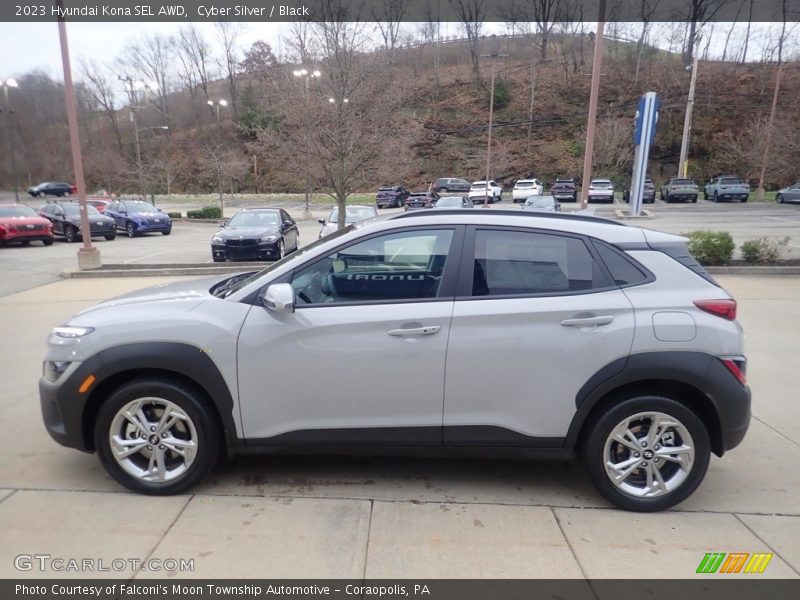 Cyber Silver / Black 2023 Hyundai Kona SEL AWD