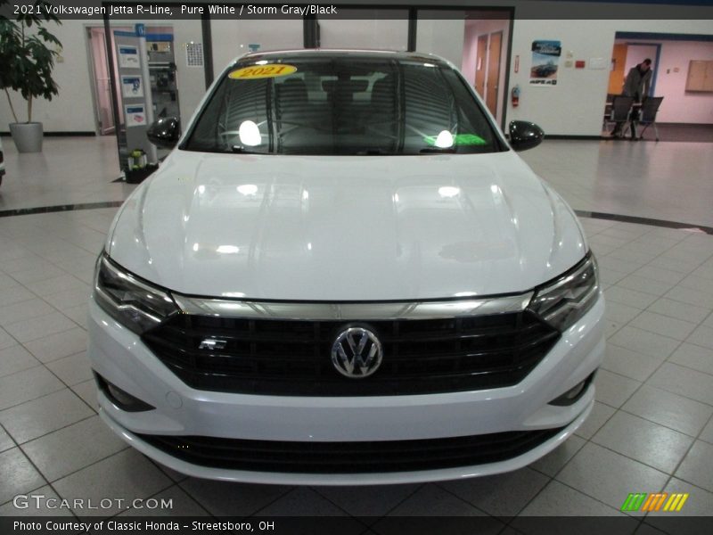 Pure White / Storm Gray/Black 2021 Volkswagen Jetta R-Line