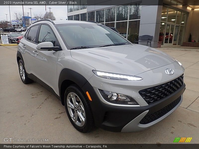 Cyber Silver / Black 2023 Hyundai Kona SEL AWD