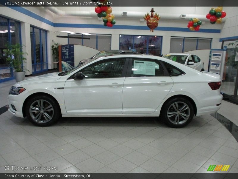 Pure White / Storm Gray/Black 2021 Volkswagen Jetta R-Line