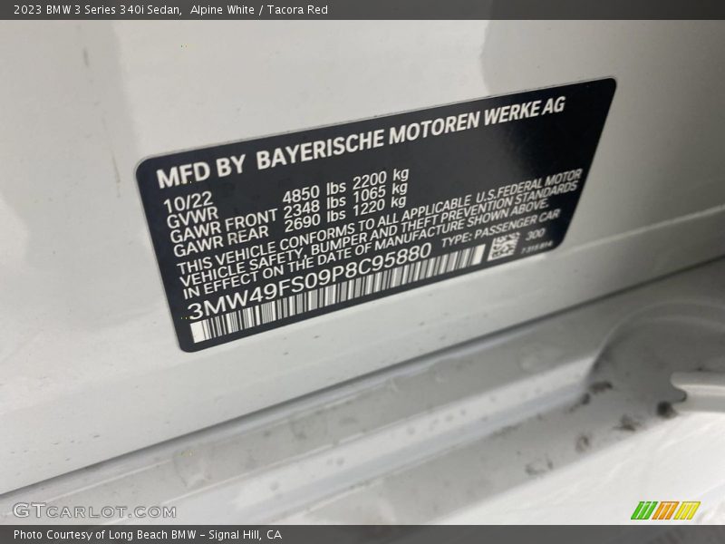 2023 3 Series 340i Sedan Alpine White Color Code 300