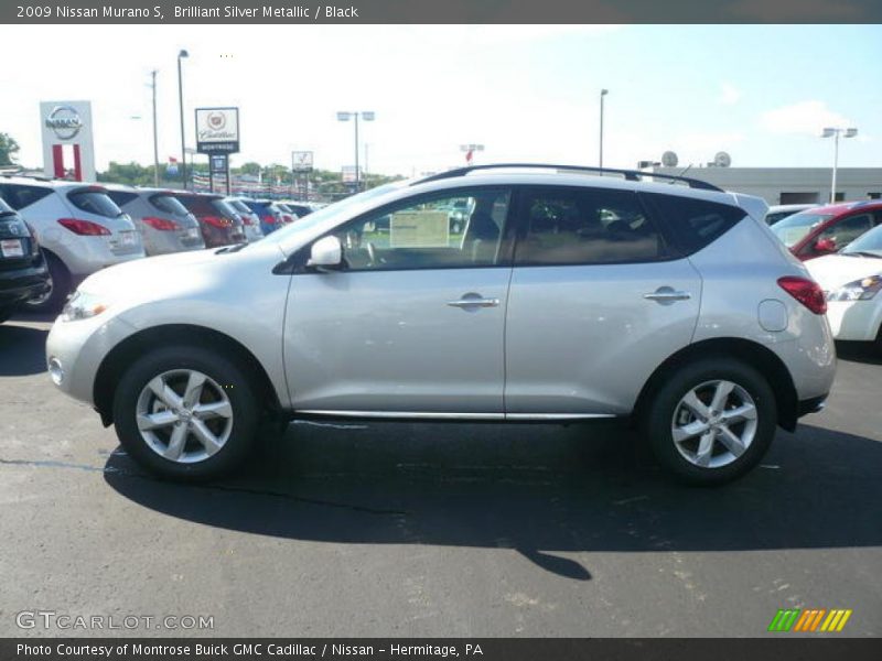 Brilliant Silver Metallic / Black 2009 Nissan Murano S