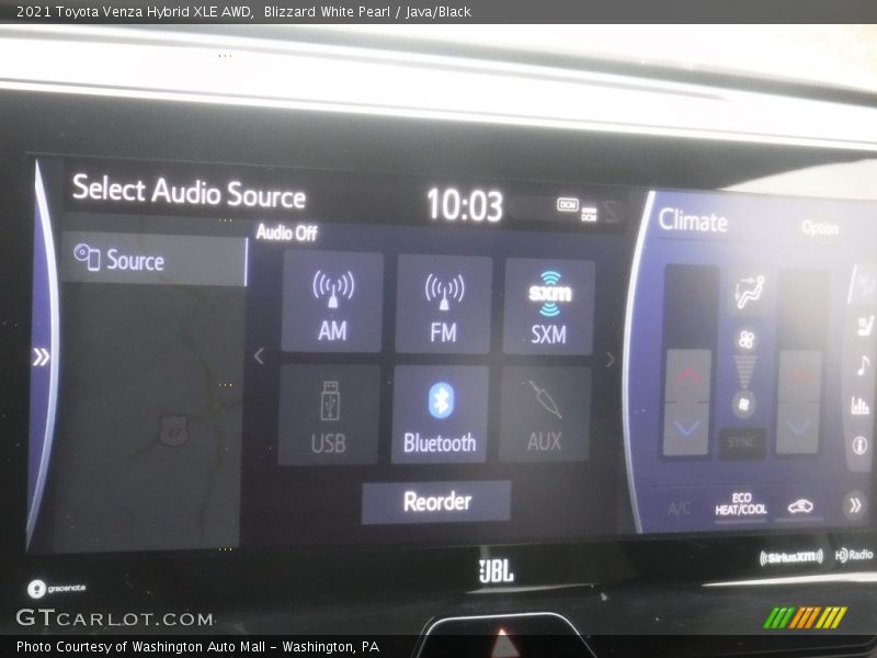 Blizzard White Pearl / Java/Black 2021 Toyota Venza Hybrid XLE AWD