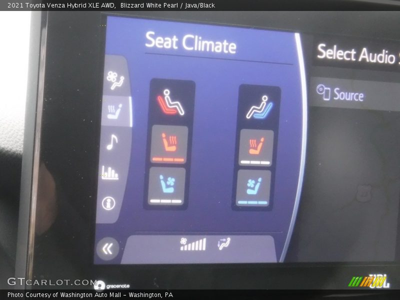 Blizzard White Pearl / Java/Black 2021 Toyota Venza Hybrid XLE AWD