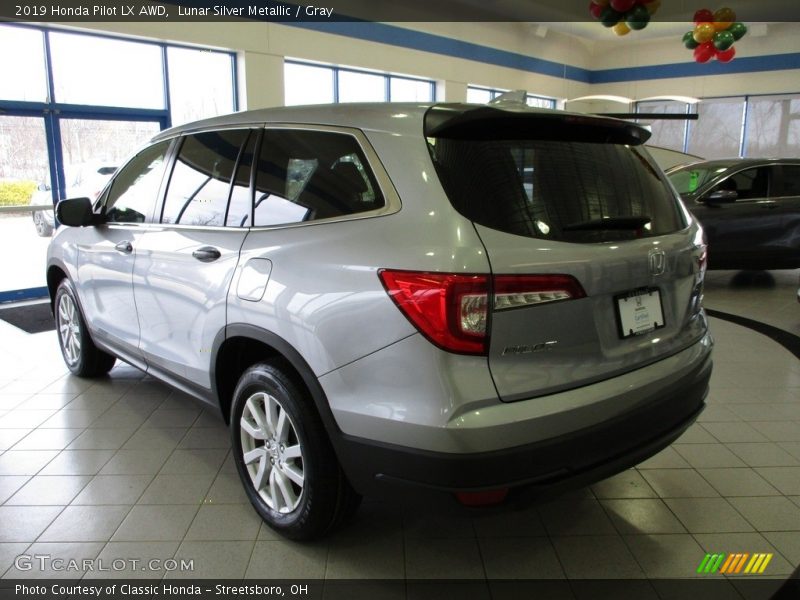 Lunar Silver Metallic / Gray 2019 Honda Pilot LX AWD