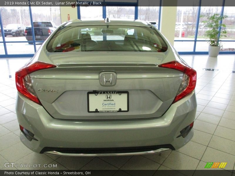 Lunar Silver Metallic / Black 2019 Honda Civic EX Sedan