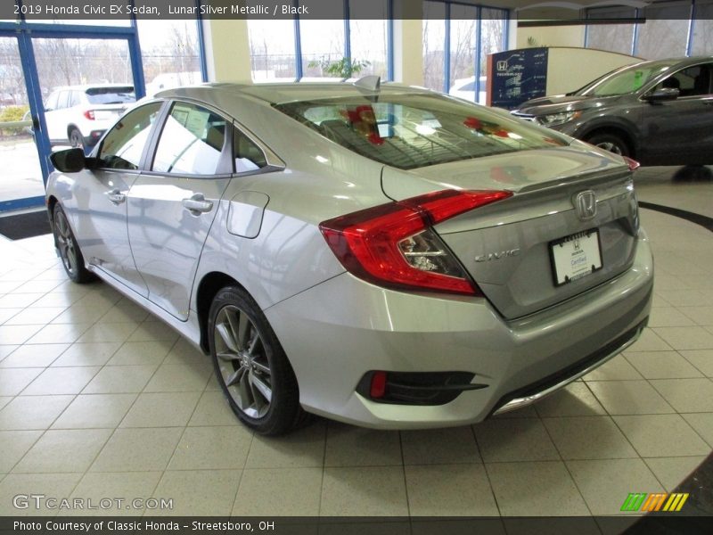 Lunar Silver Metallic / Black 2019 Honda Civic EX Sedan