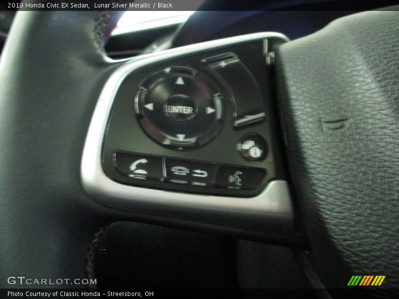 Lunar Silver Metallic / Black 2019 Honda Civic EX Sedan