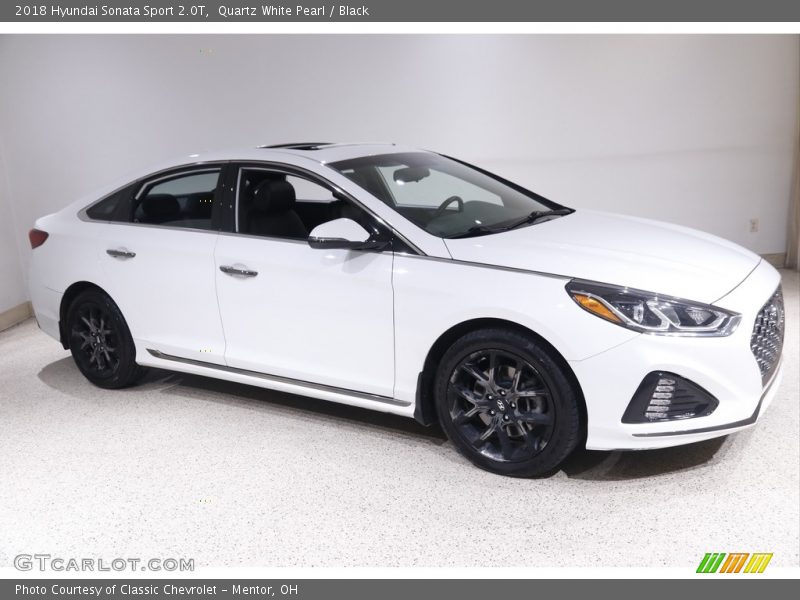Quartz White Pearl / Black 2018 Hyundai Sonata Sport 2.0T