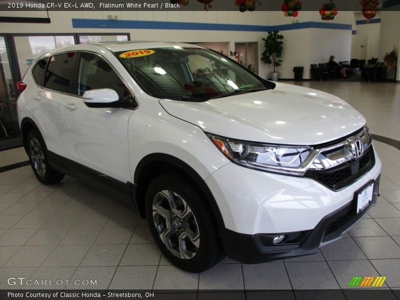Platinum White Pearl / Black 2019 Honda CR-V EX-L AWD