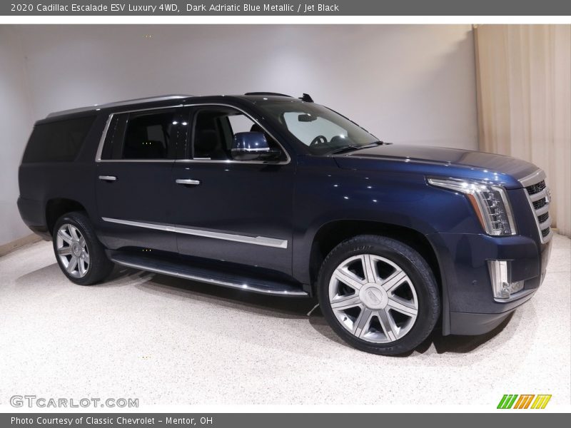 Dark Adriatic Blue Metallic / Jet Black 2020 Cadillac Escalade ESV Luxury 4WD