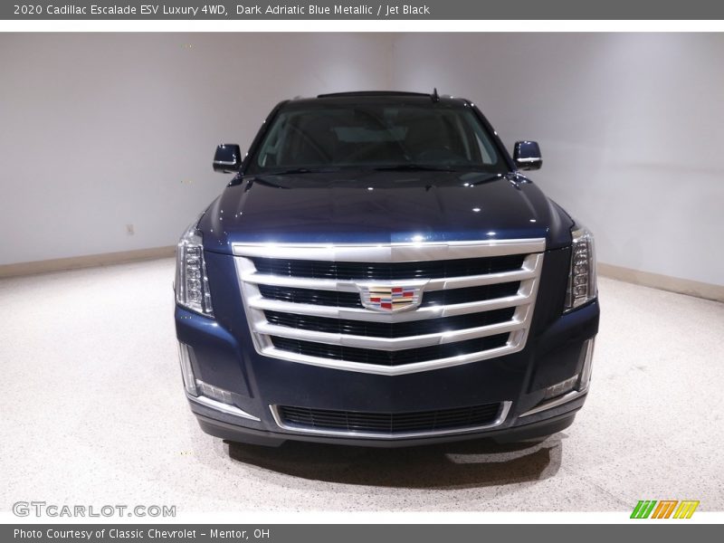 Dark Adriatic Blue Metallic / Jet Black 2020 Cadillac Escalade ESV Luxury 4WD