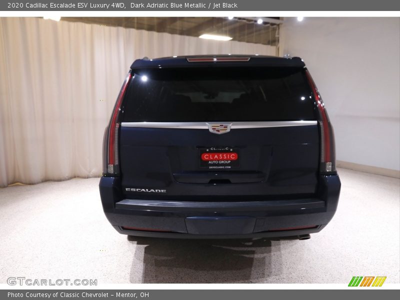 Dark Adriatic Blue Metallic / Jet Black 2020 Cadillac Escalade ESV Luxury 4WD