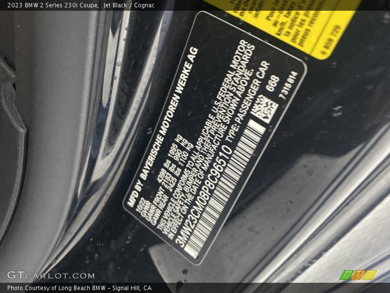 Jet Black / Cognac 2023 BMW 2 Series 230i Coupe