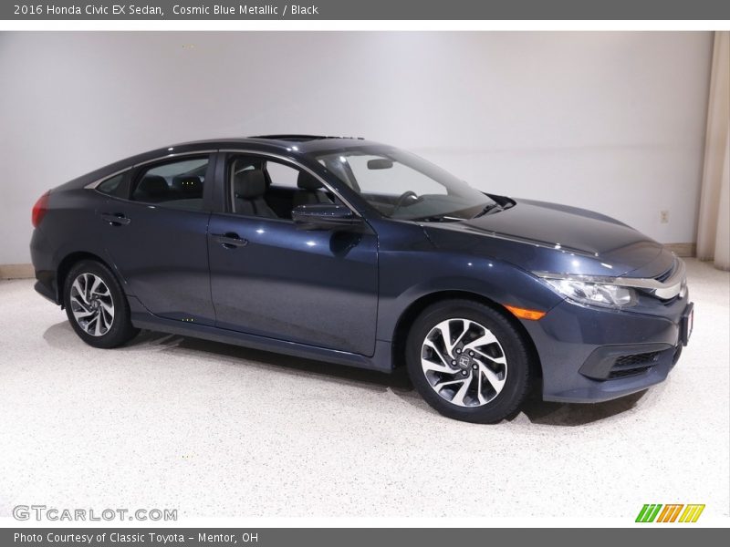 Cosmic Blue Metallic / Black 2016 Honda Civic EX Sedan