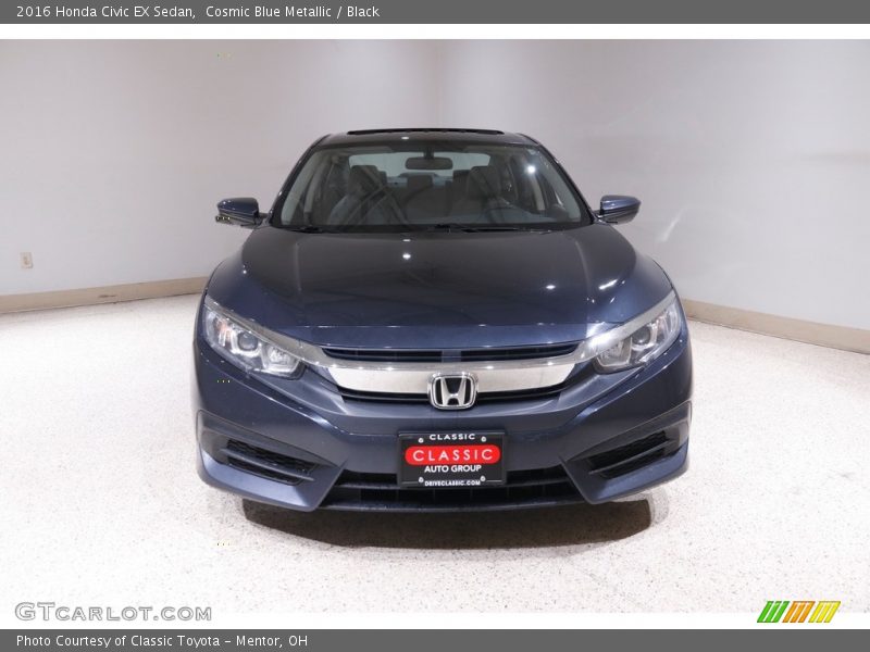 Cosmic Blue Metallic / Black 2016 Honda Civic EX Sedan