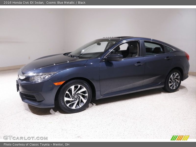 Cosmic Blue Metallic / Black 2016 Honda Civic EX Sedan