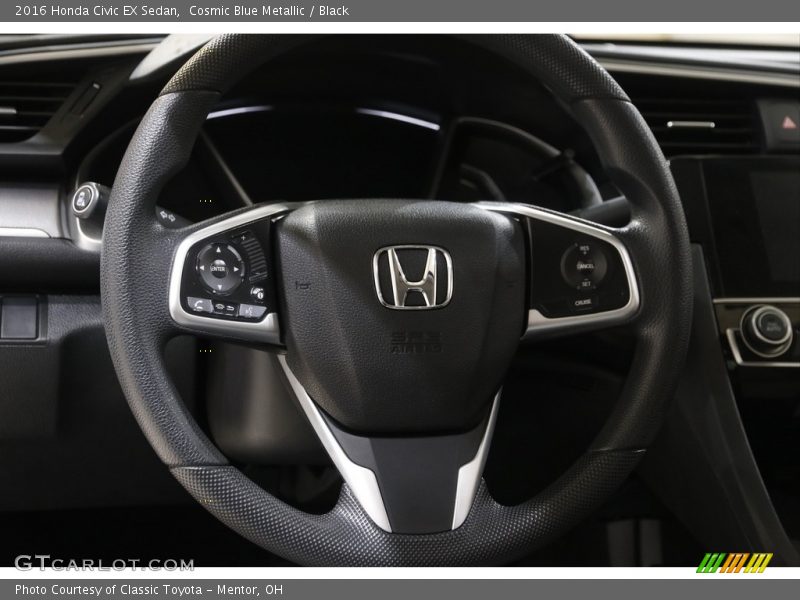 Cosmic Blue Metallic / Black 2016 Honda Civic EX Sedan